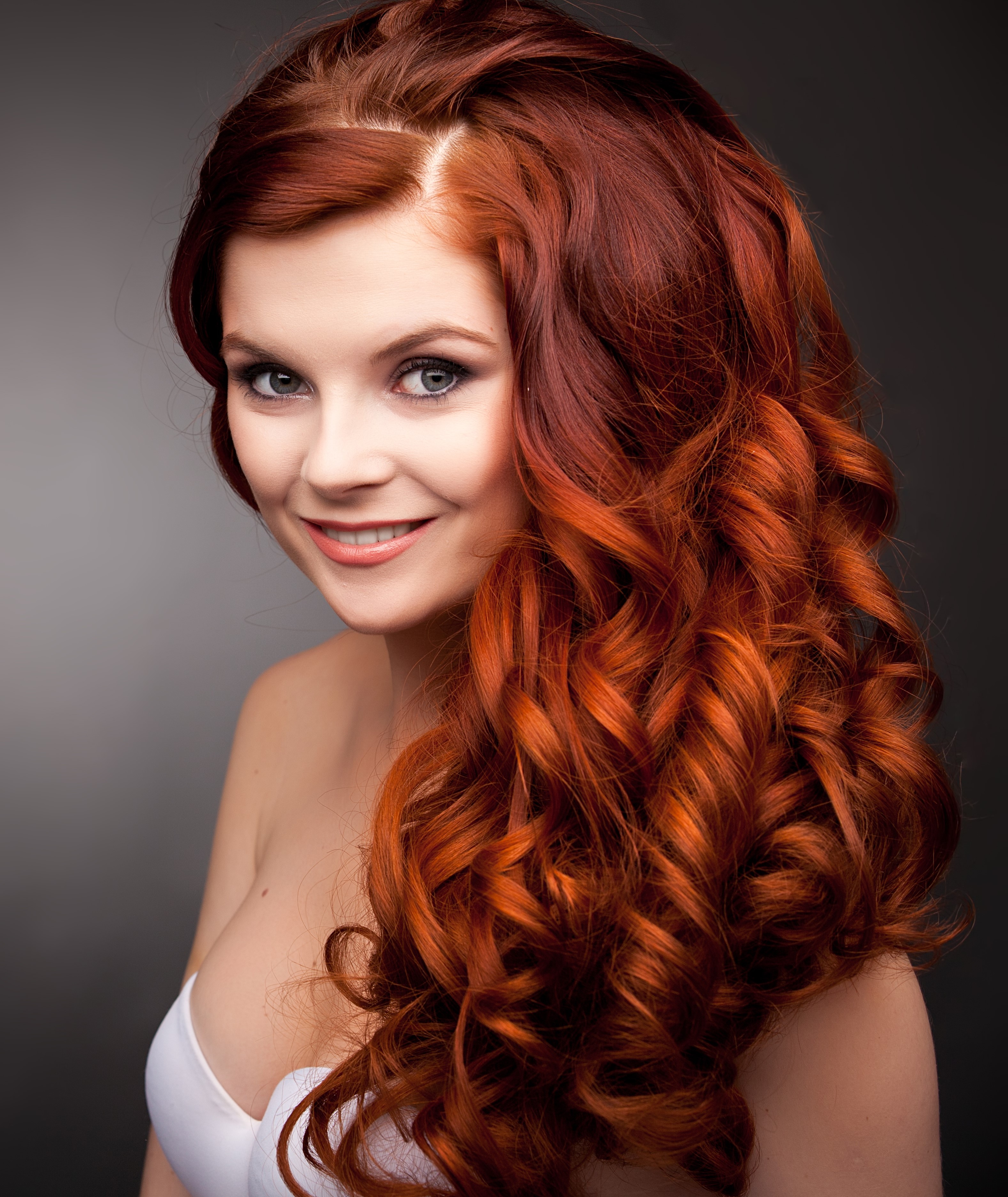 Woman with Colored Red Hair